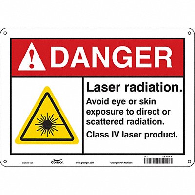 CONDOR 451R87 Safety Sign 10 in x 14 in Aluminum