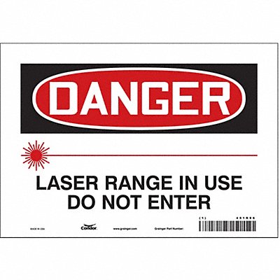 CONDOR 451R96 Safety Sign 7 in x 10 in Vinyl