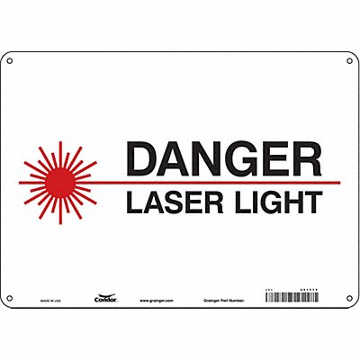 CONDOR 451T13 Safety Sign 10 inx14 in Aluminum