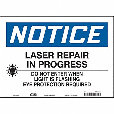 CONDOR 451T28 Safety Sign 10 in x 14 in Vinyl