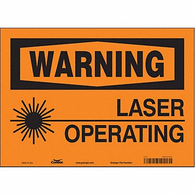 CONDOR 451T34 Safety Sign 10 inx14 in Vinyl
