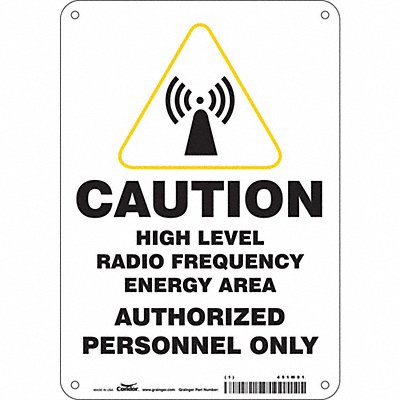 CONDOR 451W91 Safety Sign 10 inx7 in Polyethylene