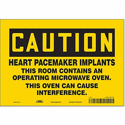 CONDOR 451X19 Safety Sign 7 in x 10 in Vinyl