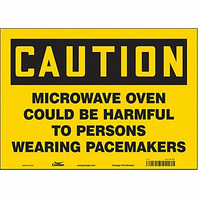 CONDOR 451X26 Safety Sign 10 in x 14 in Vinyl