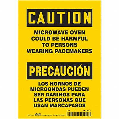 CONDOR 451X31 Safety Sign 7 inx10 in Vinyl