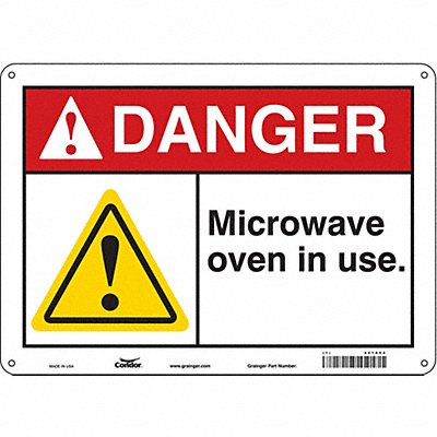 CONDOR 451X53 Safety Sign 10 in x 14 in Aluminum