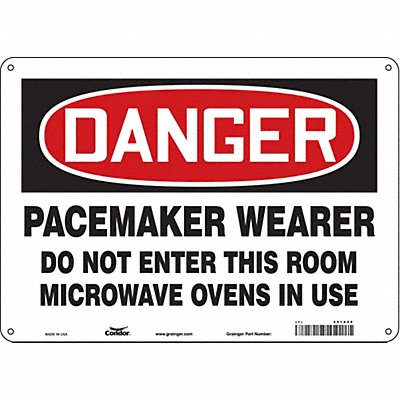CONDOR 451X59 Safety Sign 10 in x 14 in Aluminum