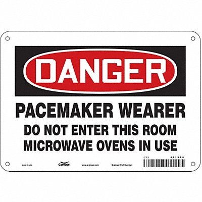 CONDOR 451X60 Safety Sign 7 inx10 in Polyethylene