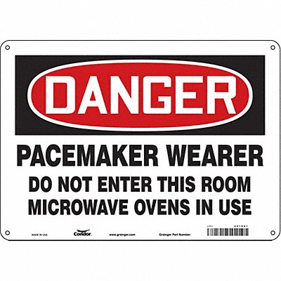 CONDOR 451X61 Safety Sign 10 in x 14 in Polyethylene