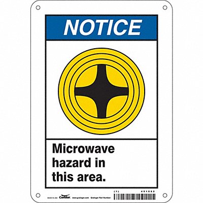 CONDOR 451X82 Safety Sign 10 inx7 in Aluminum