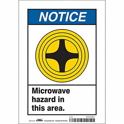 CONDOR 451X84 Safety Sign 10 in x 7 in Vinyl
