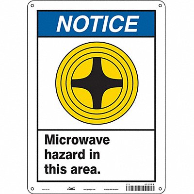 CONDOR 451X86 Safety Sign 14 in x 10 in Polyethylene