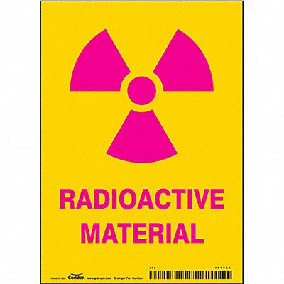 CONDOR 451Y23 Safety Sign 7 inx5 in Vinyl