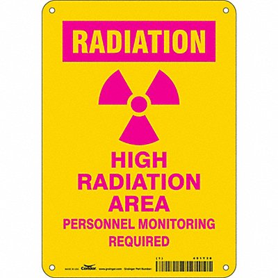 CONDOR 451Y38 Safety Sign 10 inx7 in Aluminum