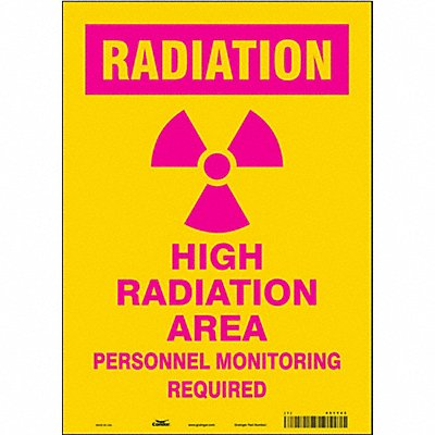 CONDOR 451Y43 Safety Sign 14 inx10 in Vinyl