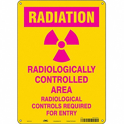 CONDOR 451Y51 Safety Sign 14 in x 10 in Aluminum