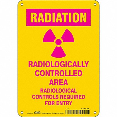 CONDOR 451Y52 Safety Sign 10 inx7 in Polyethylene