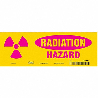 CONDOR 451Y63 Safety Sign 3 1/2 in x 10 in Vinyl