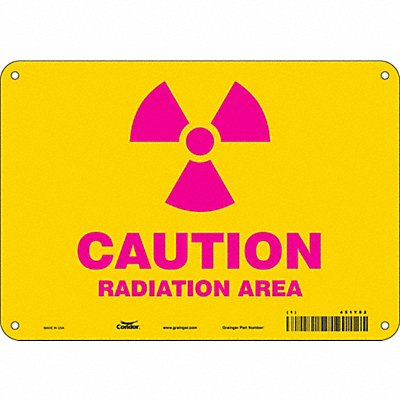 CONDOR 451Y82 Radiation Safety Sign 7 x 10 Aluminum