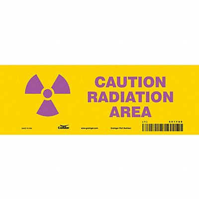CONDOR 451Y88 Safety Sign 3 1/2 in x 10 in Vinyl PK10