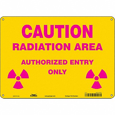 CONDOR 451Y99 Safety Sign 10 inx14 in Aluminum