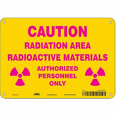 CONDOR 451Z31 Safety Sign 7 inx10 in Polyethylene