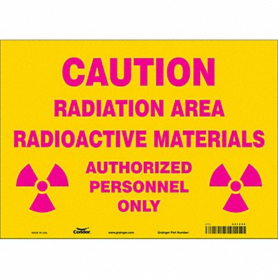 CONDOR 451Z35 Safety Sign 10 inx14 in Vinyl