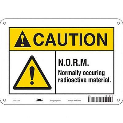 CONDOR 451Z74 Safety Sign 7 in x 10 in Aluminum