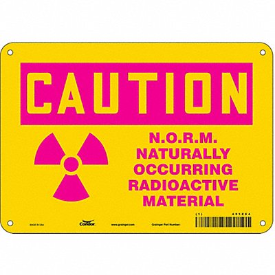 CONDOR 451Z84 Safety Sign 7 in x 10 in Vinyl