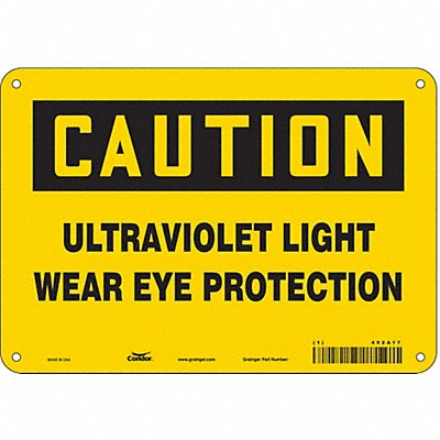 CONDOR 452A17 Safety Sign 7 in x 10 in Aluminum