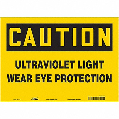CONDOR 452A22 Safety Sign 10 in x 14 in Vinyl