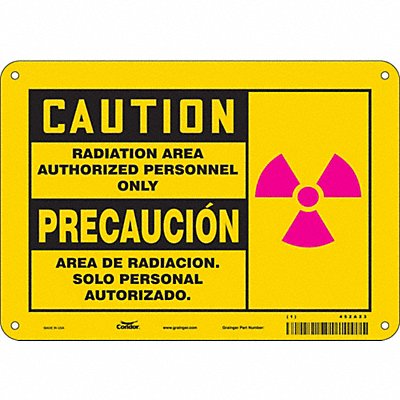 CONDOR 452A23 Radiation Safety Sign 7 x 10 Aluminum