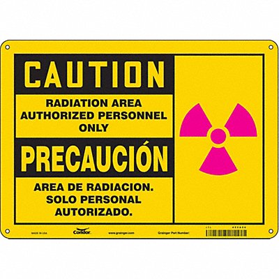 CONDOR 452A26 Safety Sign 10 in x 14 in Polyethylene