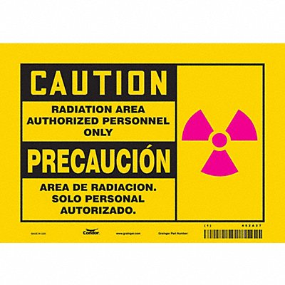 CONDOR 452A27 Safety Sign 7 inx10 in Vinyl