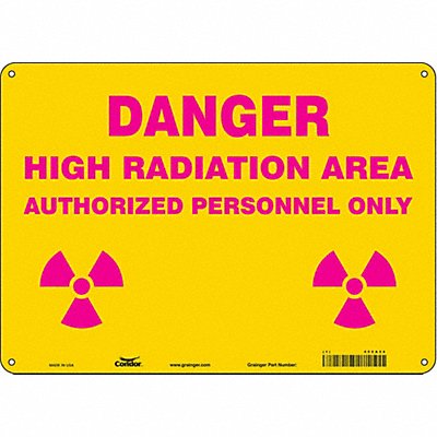 CONDOR 452A34 Safety Sign 10 in x 14 in Polyethylene