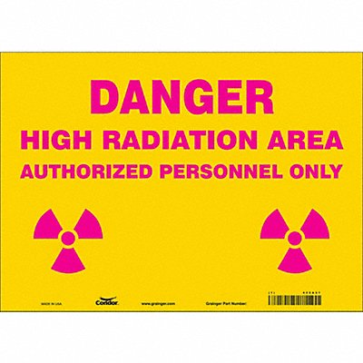 CONDOR 452A37 Safety Sign 10 inx14 in Vinyl