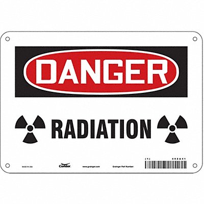 CONDOR 452A41 Safety Sign 7 in x 10 in Polyethylene