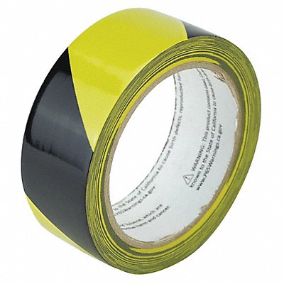 GRAINGER ZHT15X18BY Floor Tape Black/Yellow 1.5inx54 ft Roll