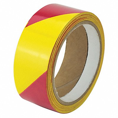GRAINGER 15Y452 Floor Tape Pink/Yellow 1.5 inx54 ft Roll