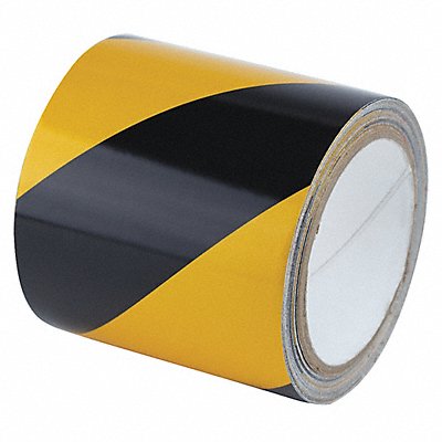 GRAINGER RS4BY Floor Tape Black/Yellow 4 inx30 ft Roll