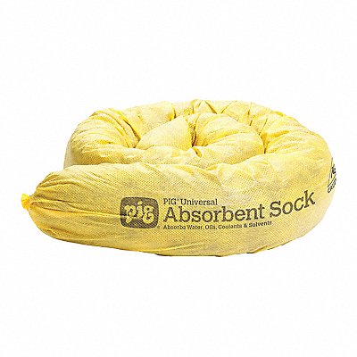 PIG PIG105YW Absorbent Sock Yellow 3 Dia PK12