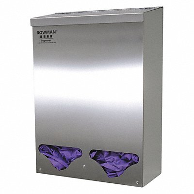BOWMAN DISPENSERS BK3120300 Bulk Dispenser 2 Compartments Silver