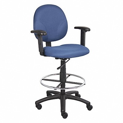 GRAINGER 453A11 Drafting Chair Blue 25 to 30 Seat H.