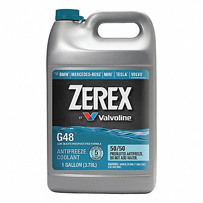 ZEREX 859537 Antifreeze Coolant Blue 1 gal Sz 7.1 pH