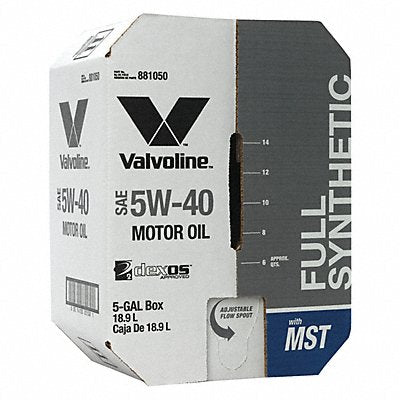 VALVOLINE 881050 Motor Oil 5 gal Sz 5W-40 SAE Grade Box