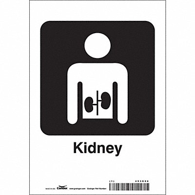 CONDOR 453K06 Safety Sign 10 in x 7 in Vinyl