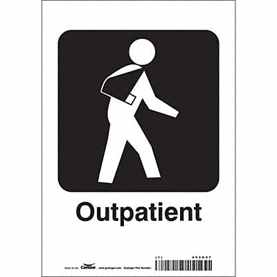 CONDOR 453K97 Safety Sign 10 in x 7 in Vinyl