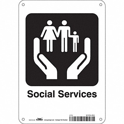 CONDOR 453L60 Safety Sign 10 in x 7 in Polyethylene