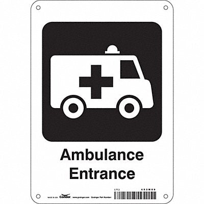 CONDOR 453M09 Safety Sign 10 in x 7 in Aluminum