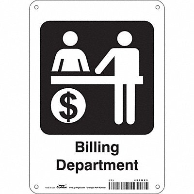 CONDOR 453M23 Safety Sign 10 in x 7 in Aluminum